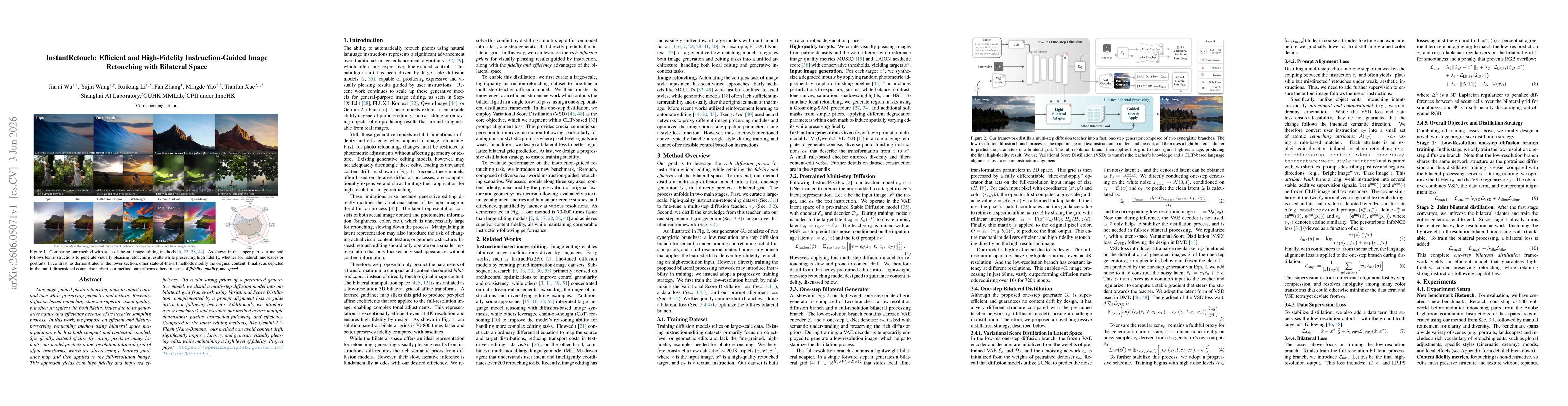Thumbnail for InstantRetouch: Efficient and High-Fidelity Instruction-Guided Image Retouching with Bilateral Space