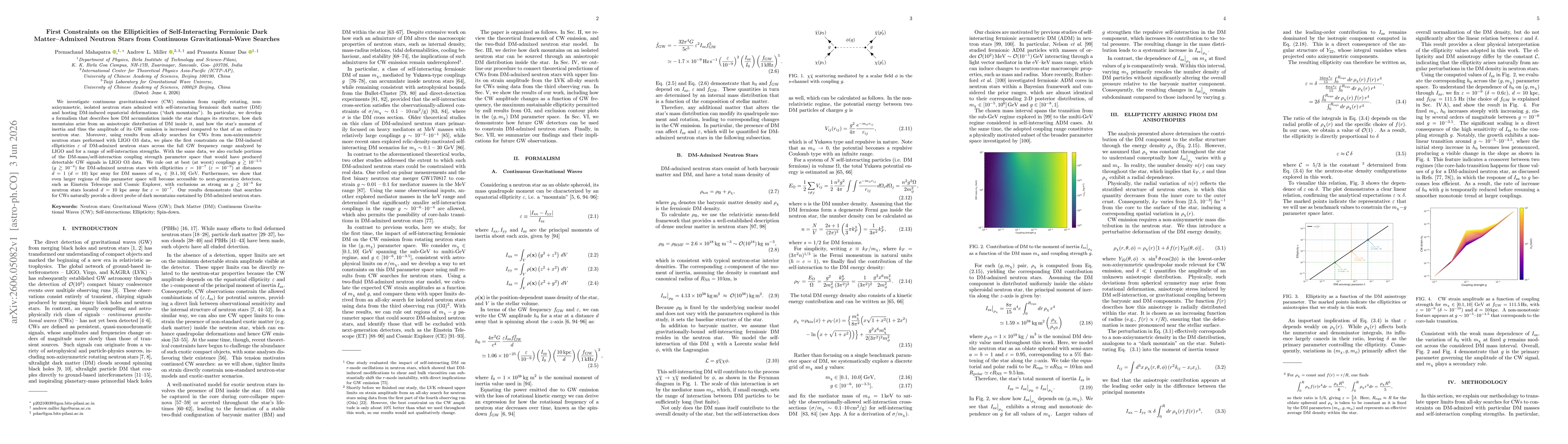 Thumbnail for First Constraints on the Ellipticities of Self-Interacting Fermionic Dark Matter Admixed Neutron Stars from Continuous Gravitational-Wave Searches