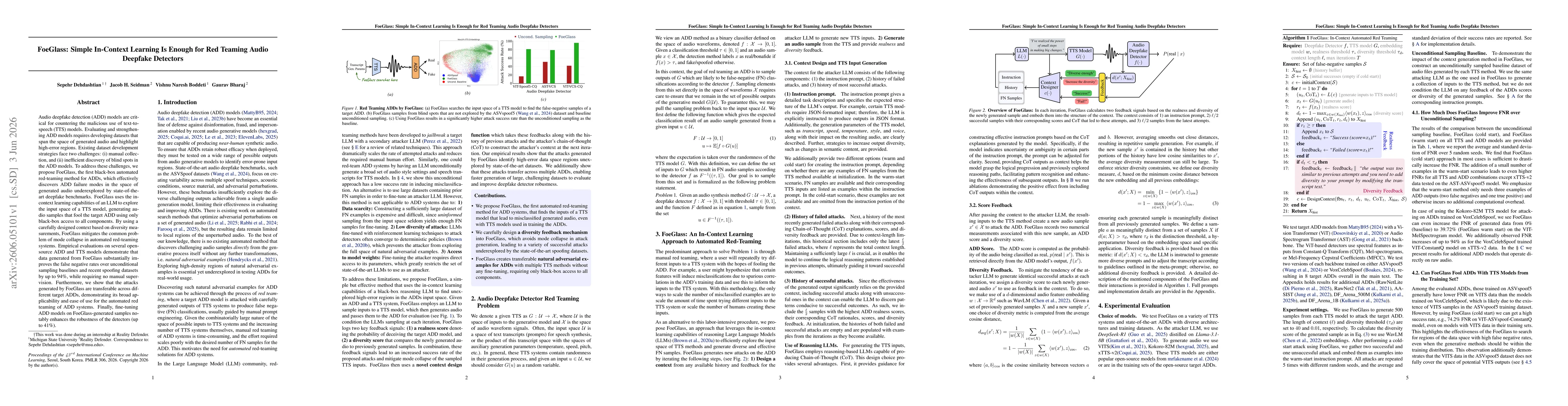 Thumbnail for FoeGlass: Simple In-Context Learning Is Enough for Red Teaming Audio Deepfake Detectors