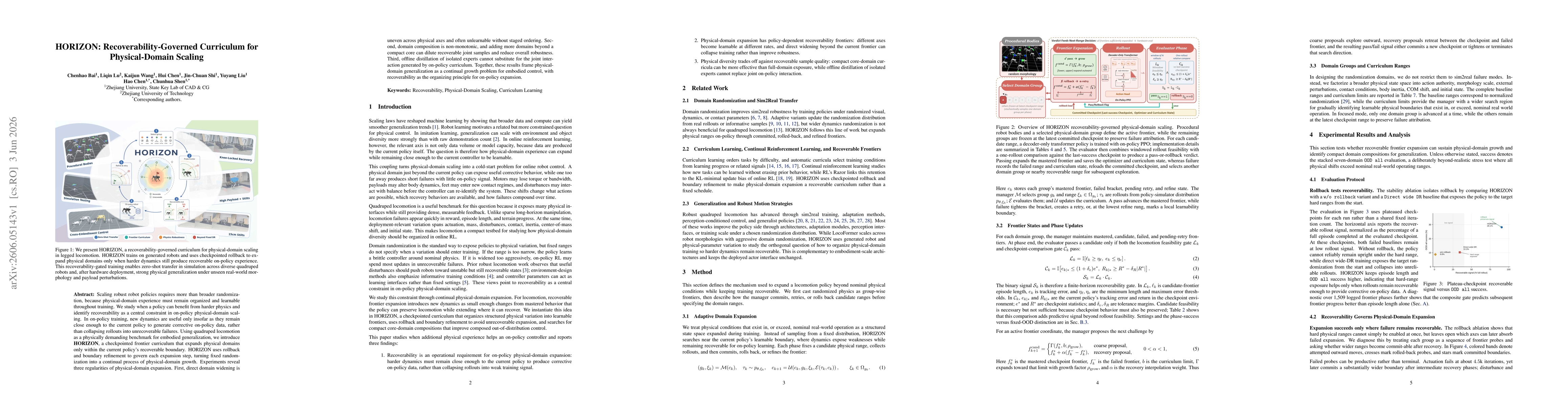 Thumbnail for HORIZON: Recoverability-Governed Curriculum for Physical-Domain Scaling