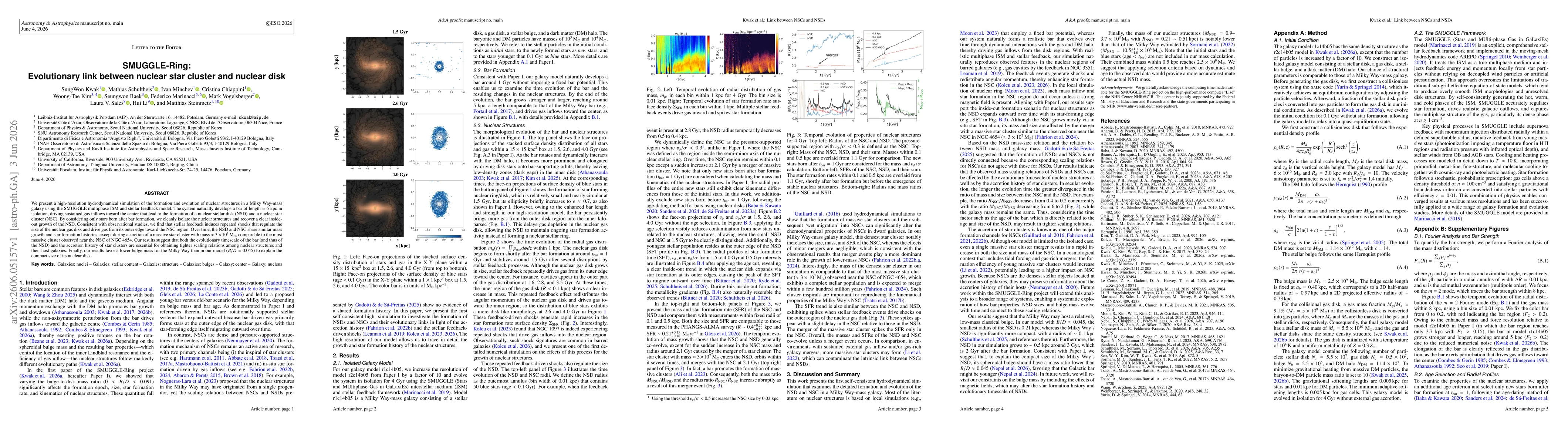 Thumbnail for SMUGGLE-Ring: Evolutionary link between nuclear star cluster and nuclear disk