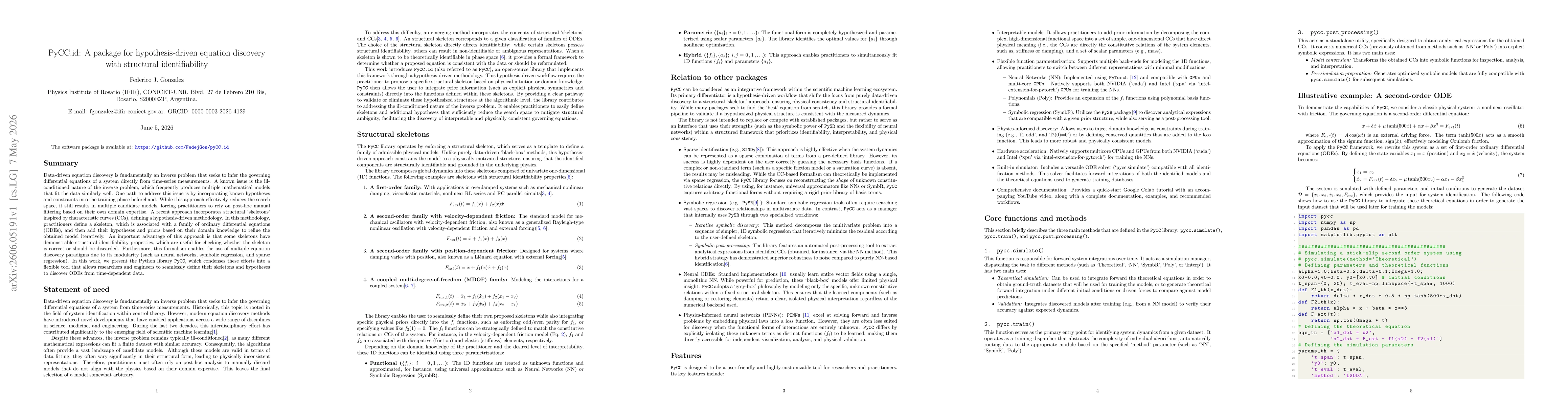 Thumbnail for PyCC.id: A package for hypothesis-driven equation discovery with structural identifiability