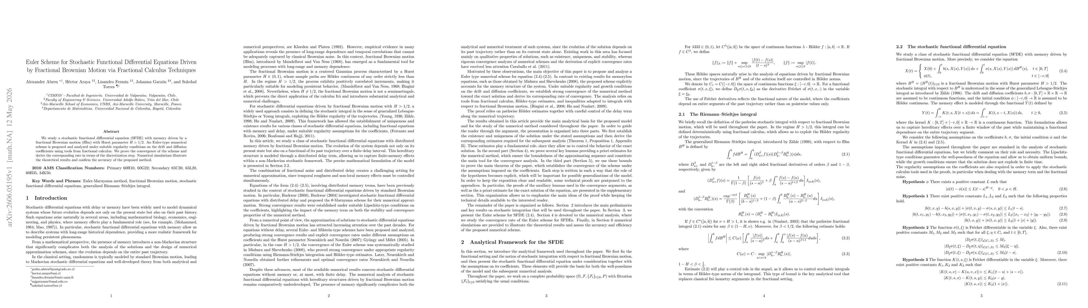 Thumbnail for Euler Scheme for Stochastic Functional Differential Equations Driven by Fractional Brownian Motion via Fractional Calculus Techniques