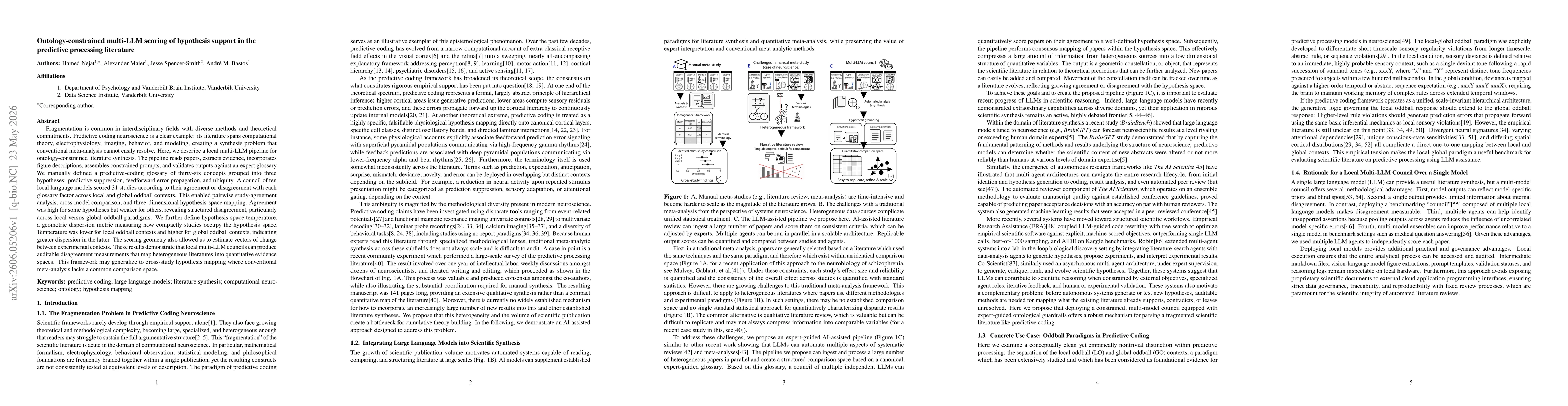 Thumbnail for Ontology-constrained multi-LLM scoring of hypothesis support in the predictive processing literature