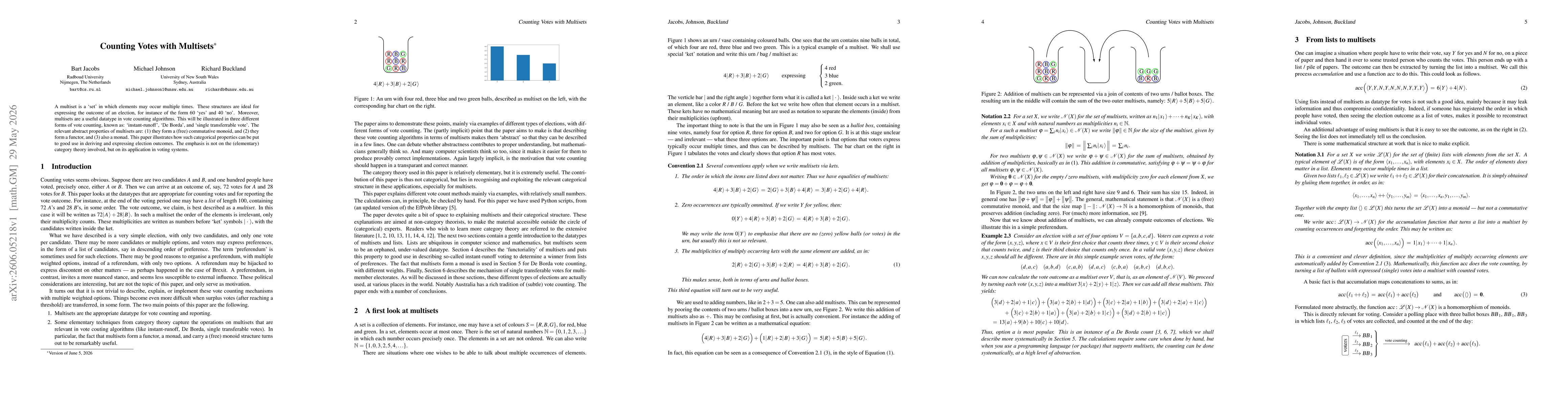 Thumbnail for Counting Votes with Multisets