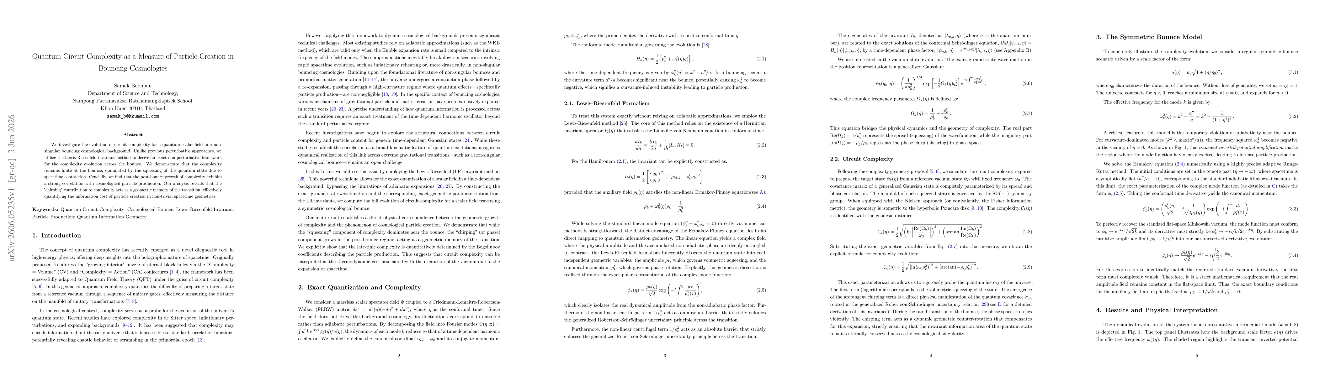Thumbnail for Quantum Circuit Complexity as a Measure of Particle Creation in Bouncing Cosmologies