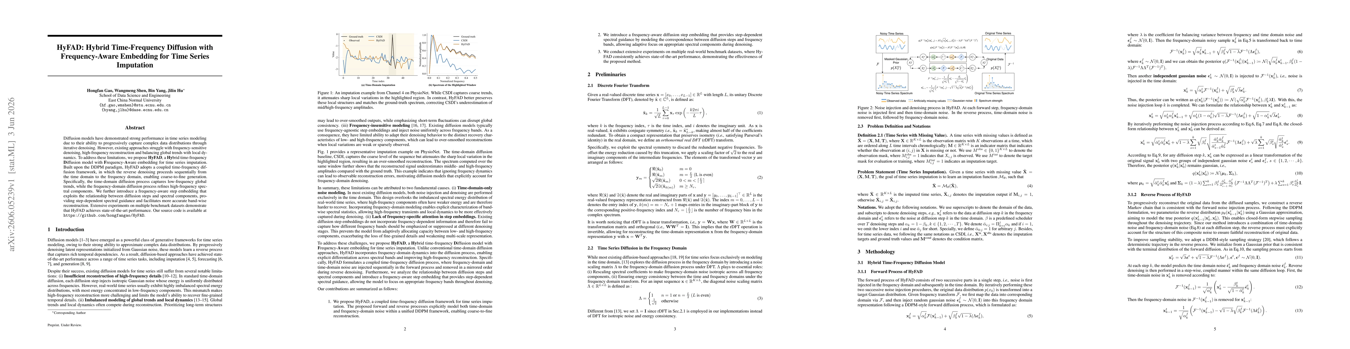 Thumbnail for HyFAD: Hybrid Time-Frequency Diffusion with Frequency-Aware Embedding for Time Series Imputation