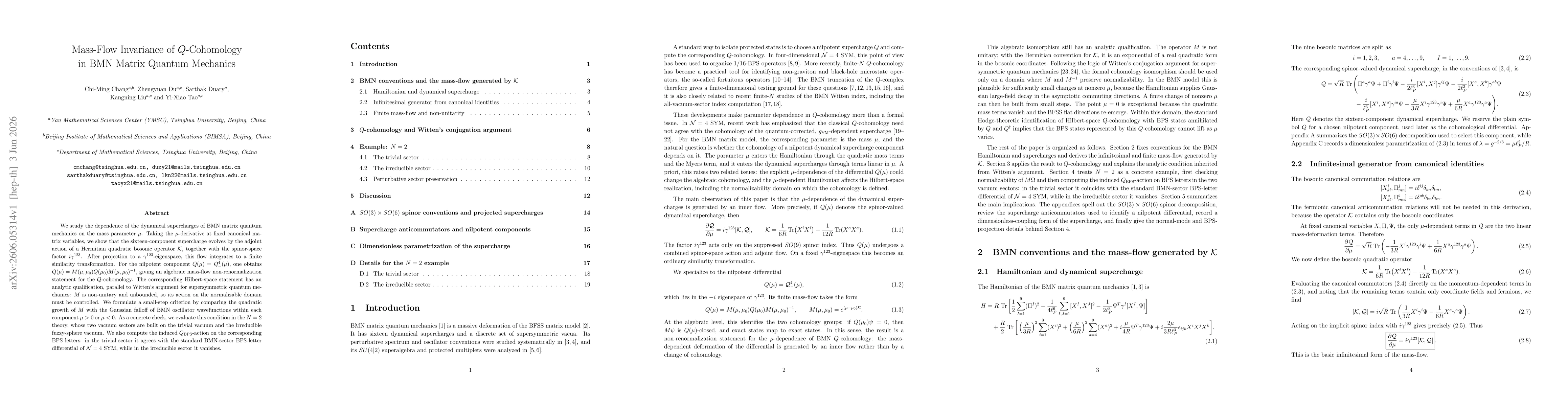 Thumbnail for Mass-Flow Invariance of $Q$-Cohomology in BMN Matrix Quantum Mechanics