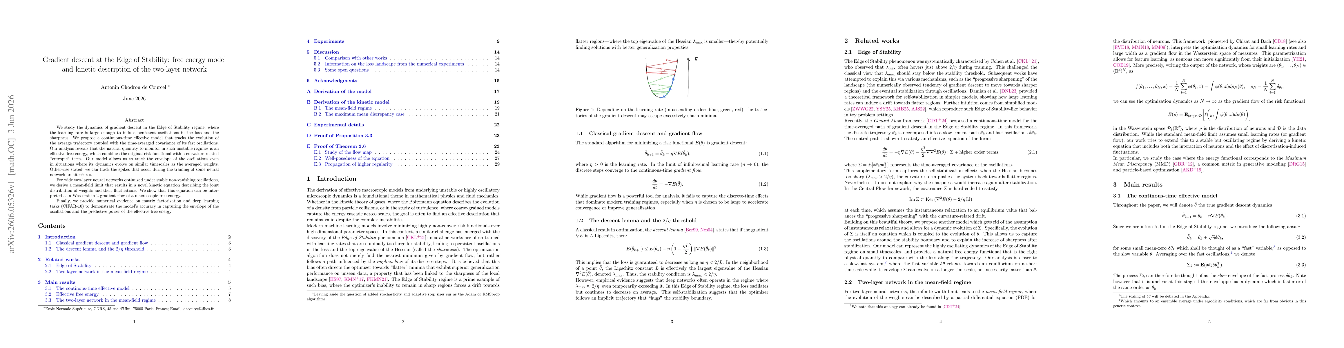 Thumbnail for Gradient descent at the Edge of Stability: free energy model and kinetic description of the two-layer network