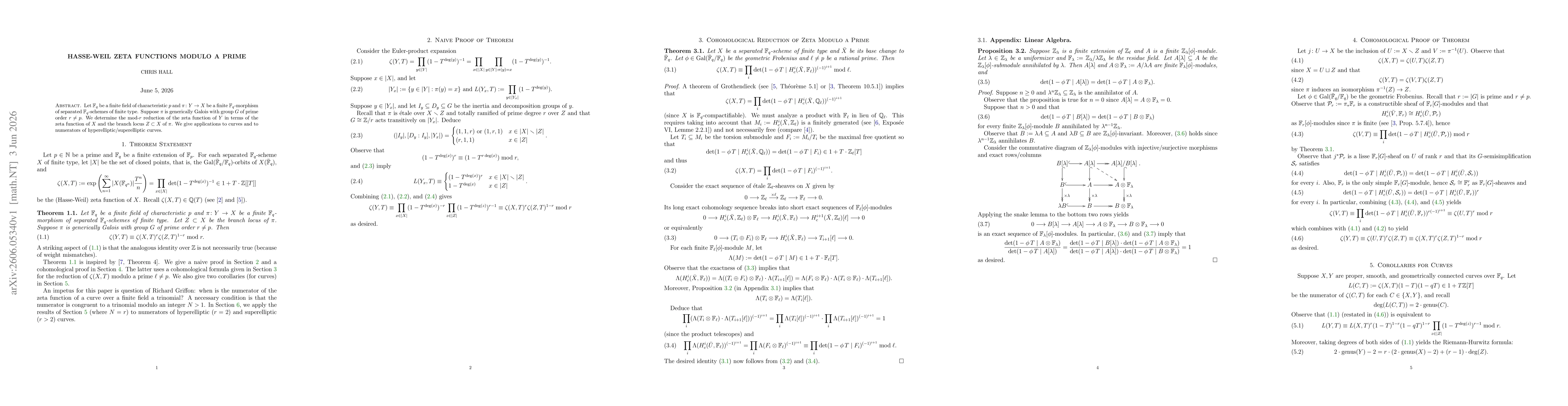 Thumbnail for Hasse-Weil Zeta Functions Modulo a Prime