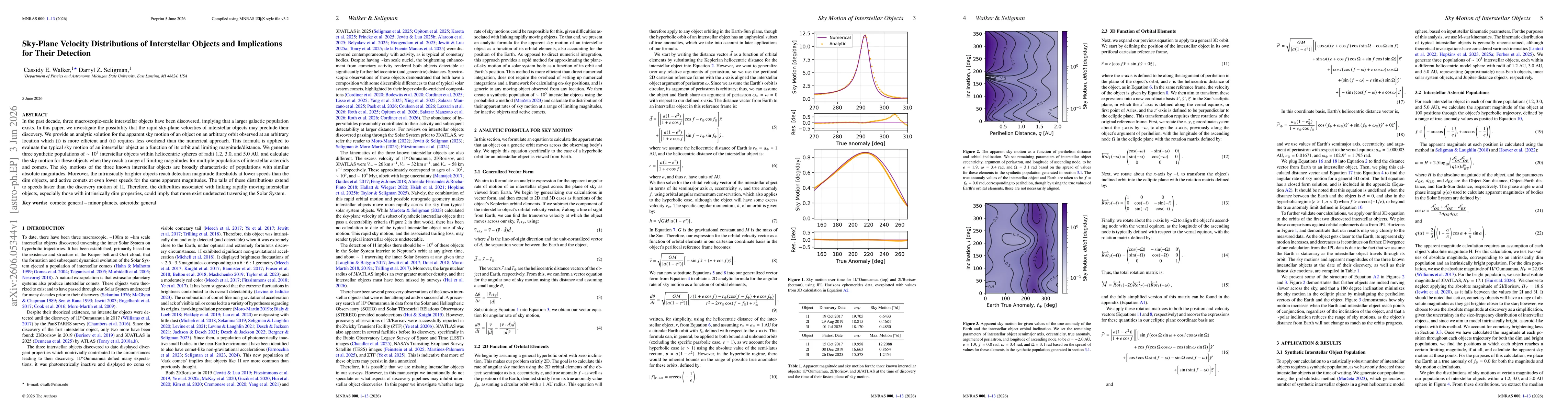 Thumbnail for Sky-Plane Velocity Distributions of Interstellar Objects and Implications for Their Detection