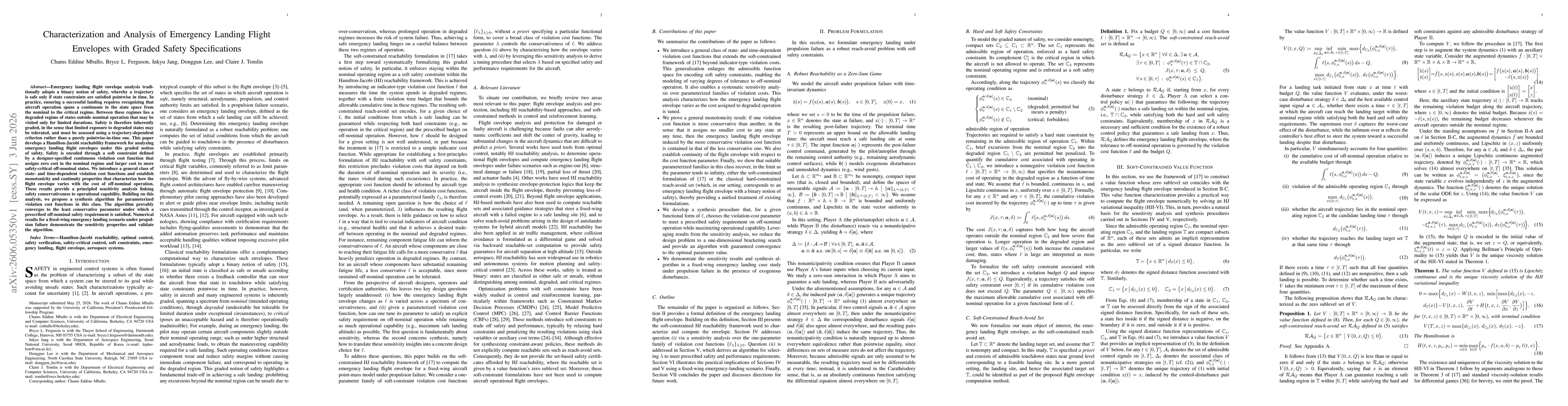 Thumbnail for Characterization and Analysis of Emergency Landing Flight Envelopes with Graded Safety Specifications