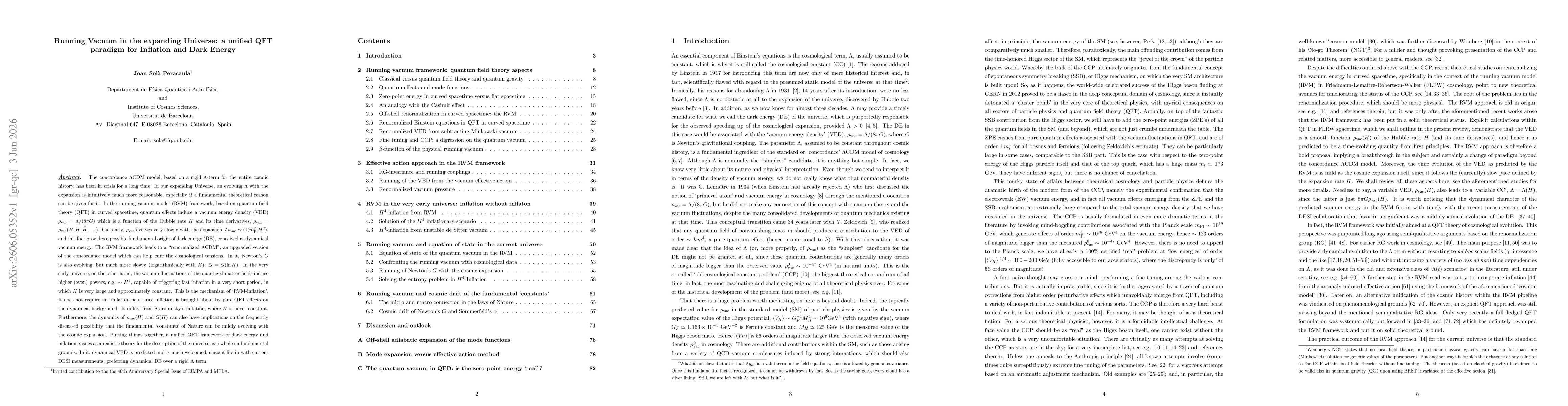 Thumbnail for Running Vacuum in the expanding Universe: a unified QFT paradigm for Inflation and Dark Energy