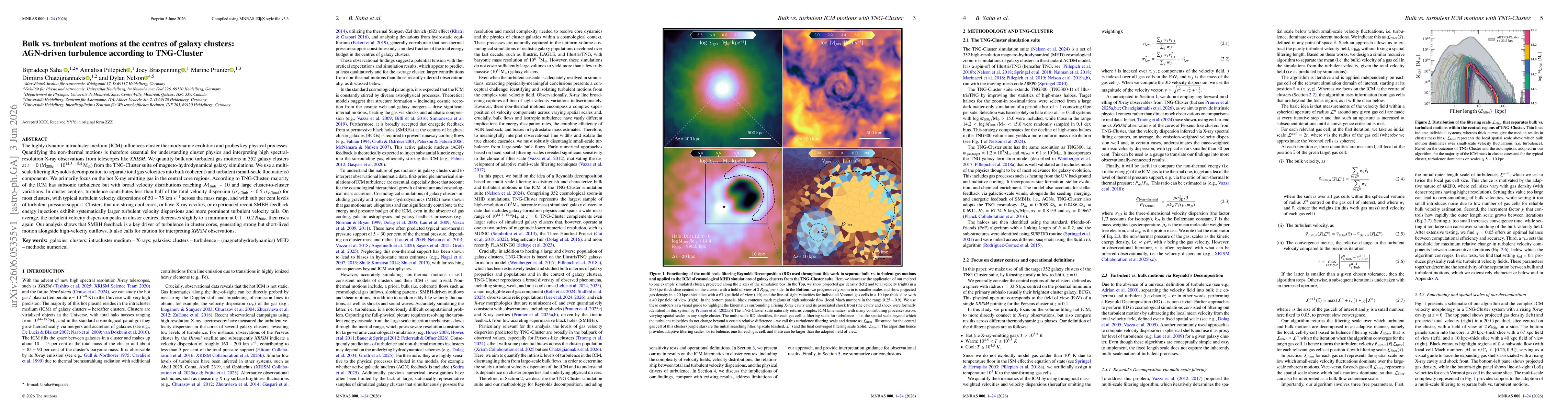Thumbnail for Bulk vs. turbulent motions at the centres of galaxy clusters: AGN-driven turbulence according to TNG-Cluster