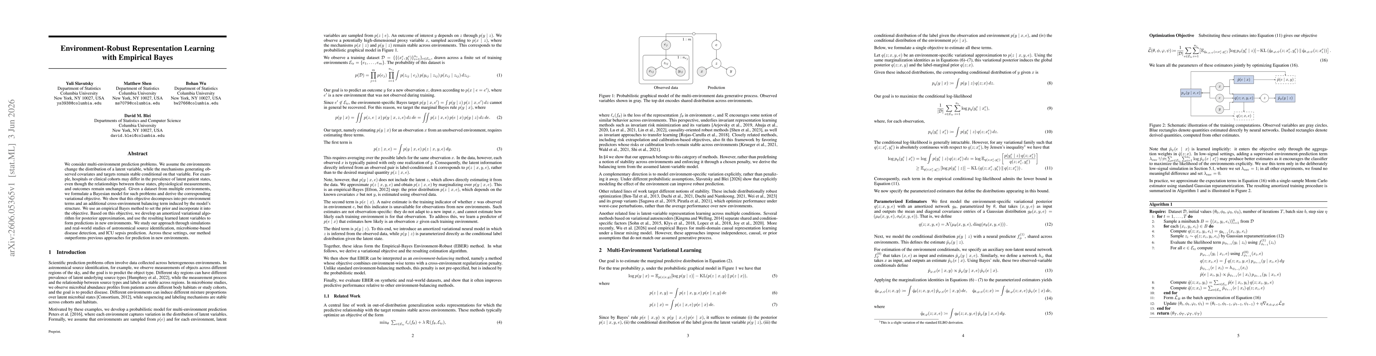 Thumbnail for Environment-Robust Representation Learning with Empirical Bayes