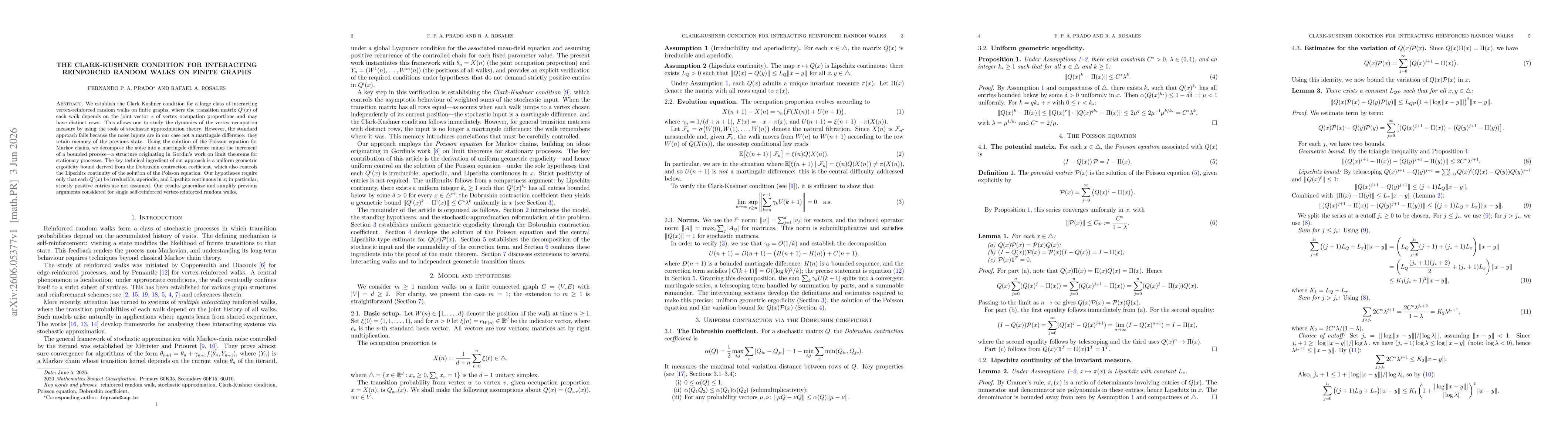 Thumbnail for The Clark-Kushner condition for interacting reinforced random walks on finite graphs