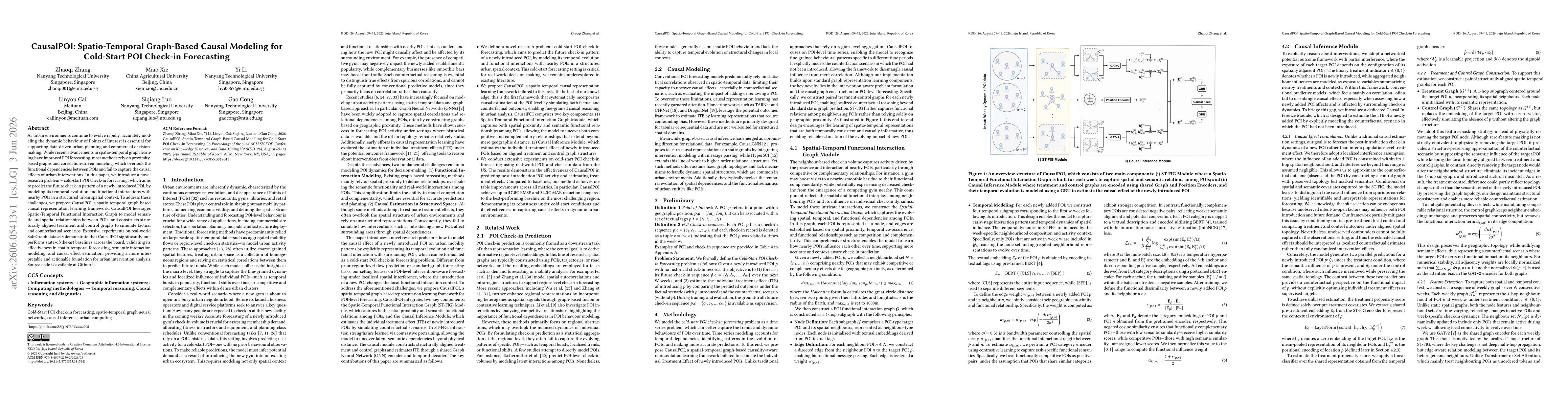 Thumbnail for CausalPOI: Spatio-Temporal Graph-Based Causal Modeling for Cold-Start POI Check-in Forecasting