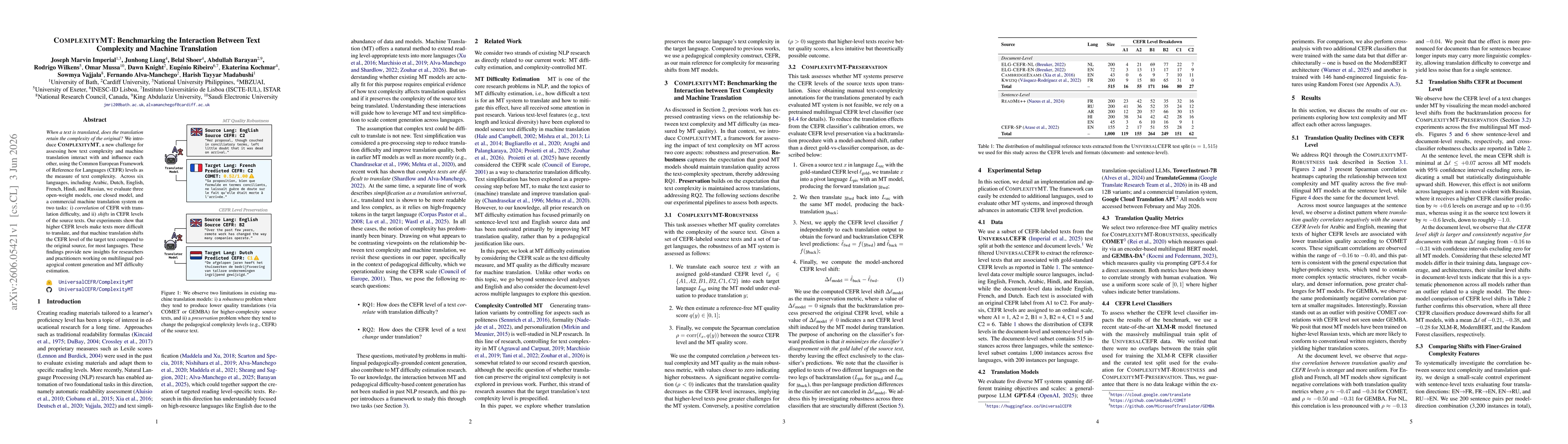 Thumbnail for ComplexityMT: Benchmarking the Interaction Between Text Complexity and Machine Translation