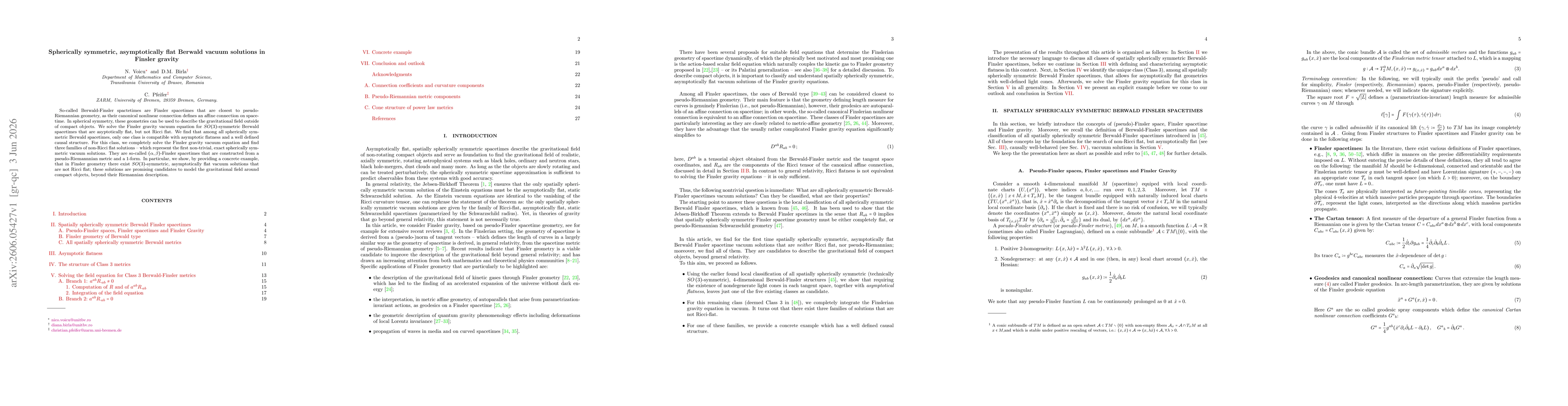 Thumbnail for Spherically symmetric, asymptotically flat Berwald vacuum solutions in Finsler gravity