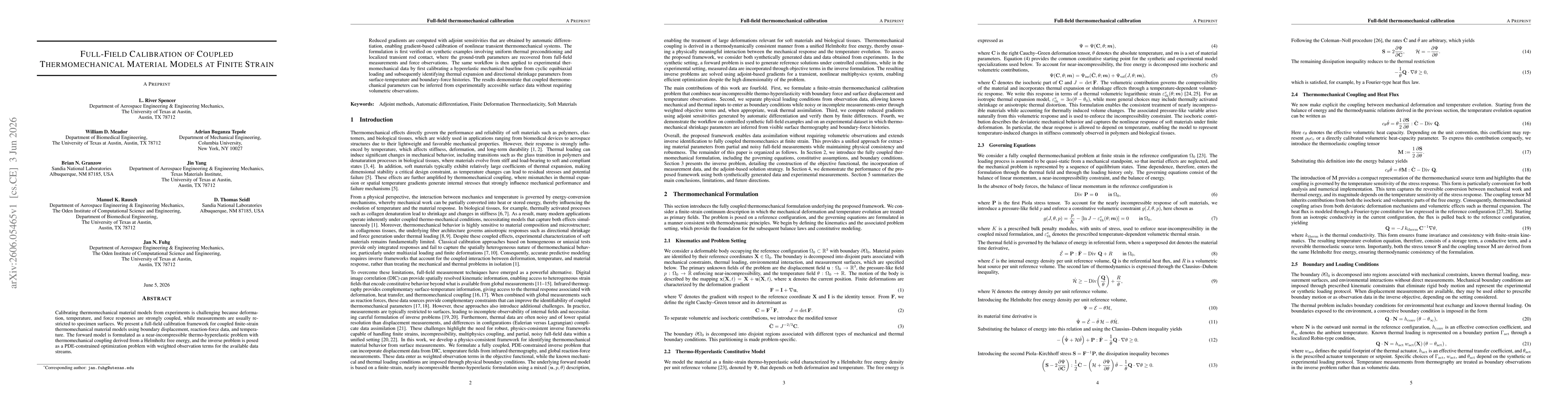 Thumbnail for Full-Field Calibration of Coupled Thermomechanical Material Models at Finite Strain