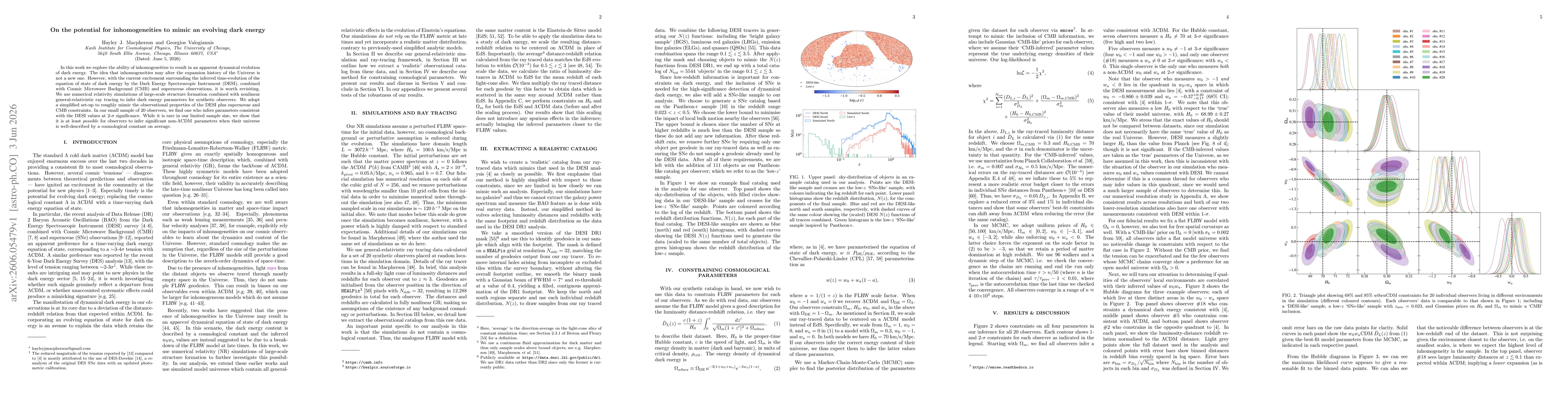 Thumbnail for On the potential for inhomogeneities to mimic an evolving dark energy