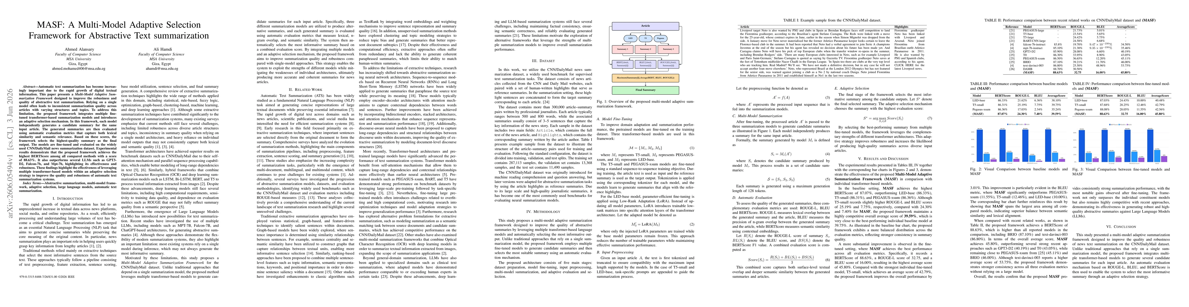 Thumbnail for MASF: A Multi-Model Adaptive Selection Framework for Abstractive Text summarization