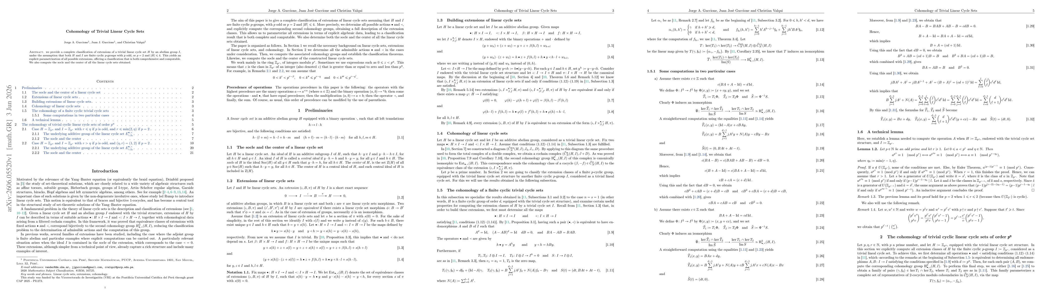 Thumbnail for Cohomology of Trivial Linear Cycle Sets