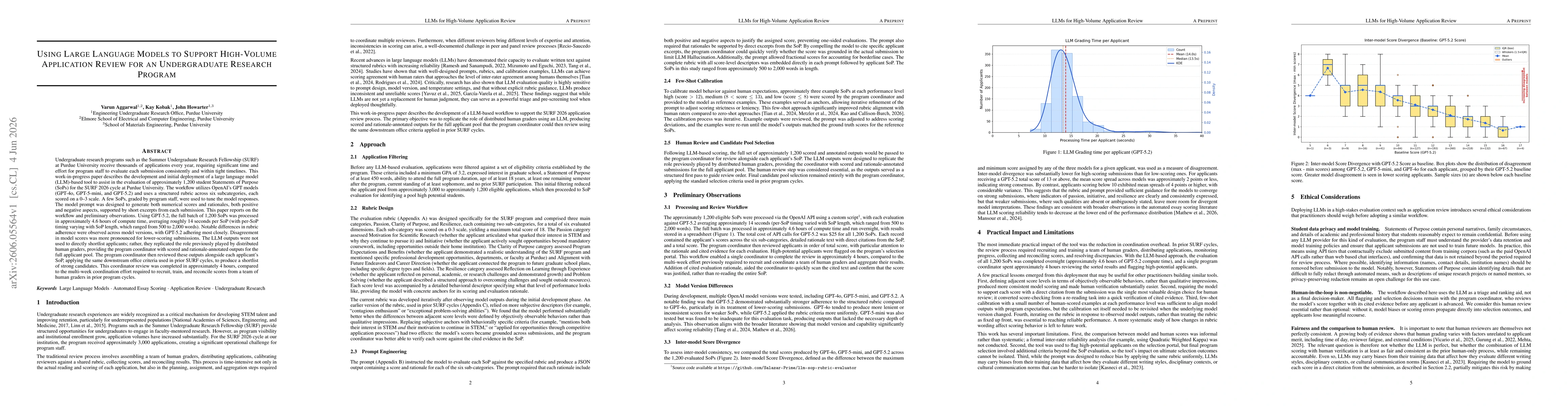 Thumbnail for Using Large Language Models to Support High Volume Application Review for an Undergraduate Research Program