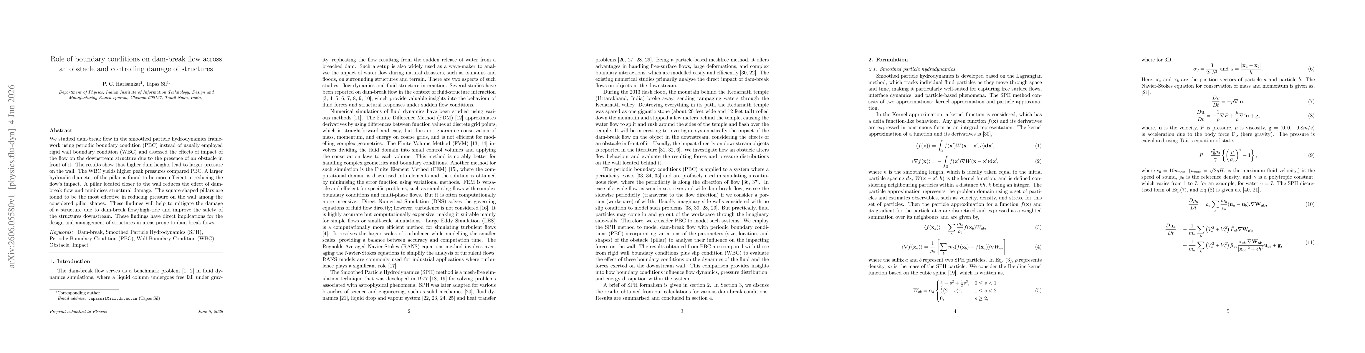 Thumbnail for Role of boundary conditions on dam-break flow across an obstacle and controlling damage of structures