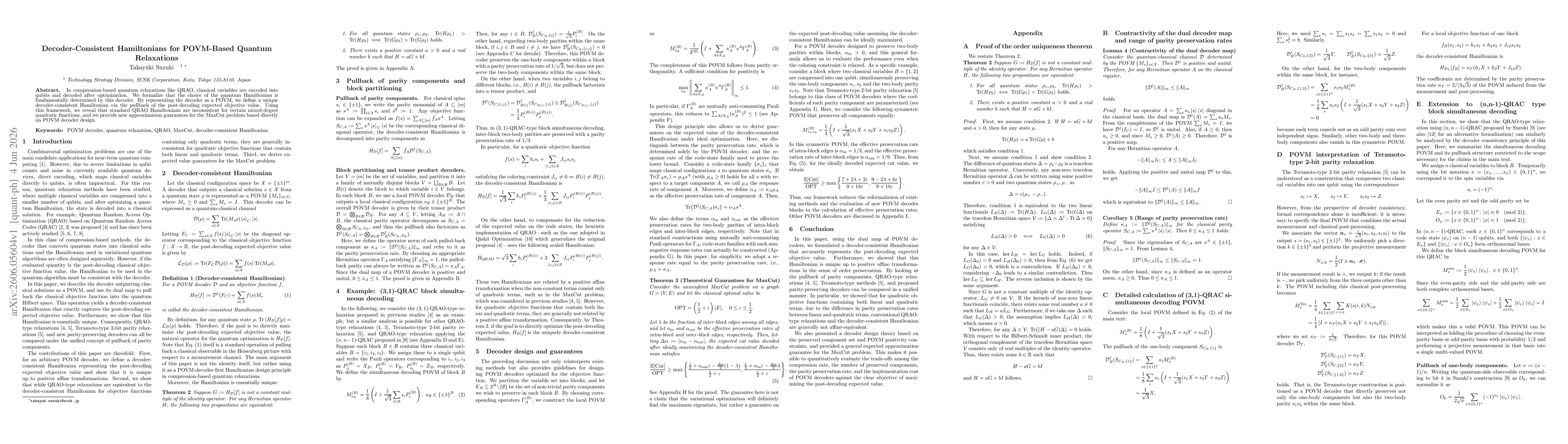 Thumbnail for Decoder-Consistent Hamiltonians for POVM-Based Quantum Relaxations