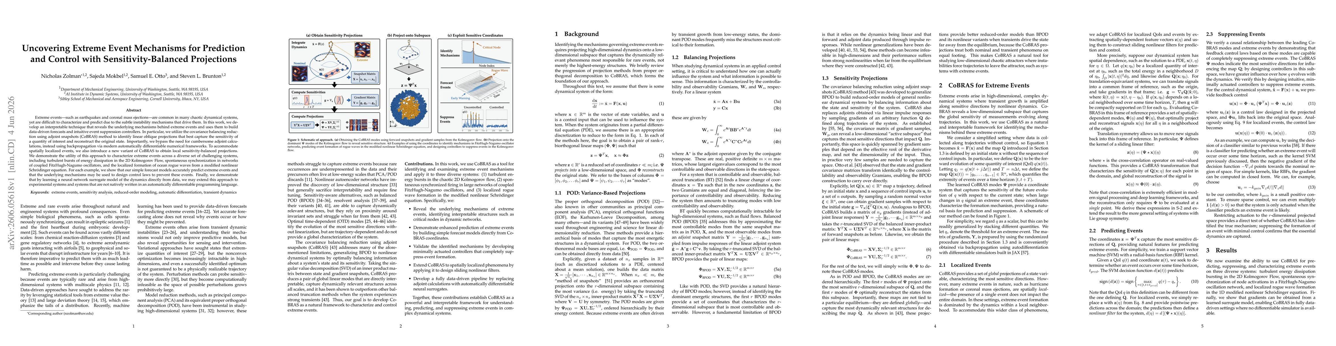 Thumbnail for Uncovering Extreme Event Mechanisms for Prediction and Control with Sensitivity-Balanced Projections