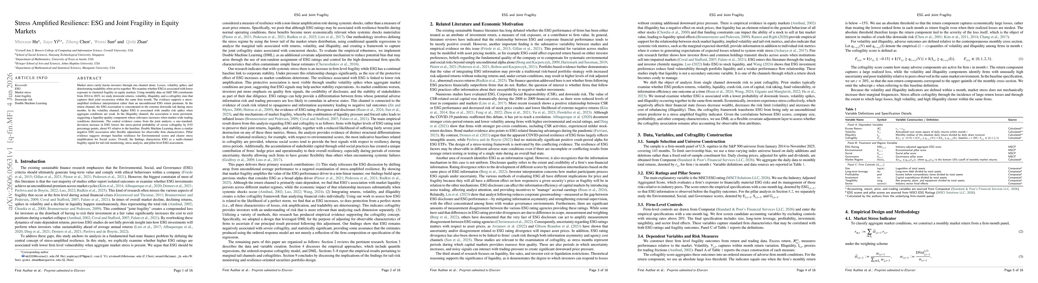 Thumbnail for Stress Amplified Resilience: ESG and Joint Fragility in Equity Markets