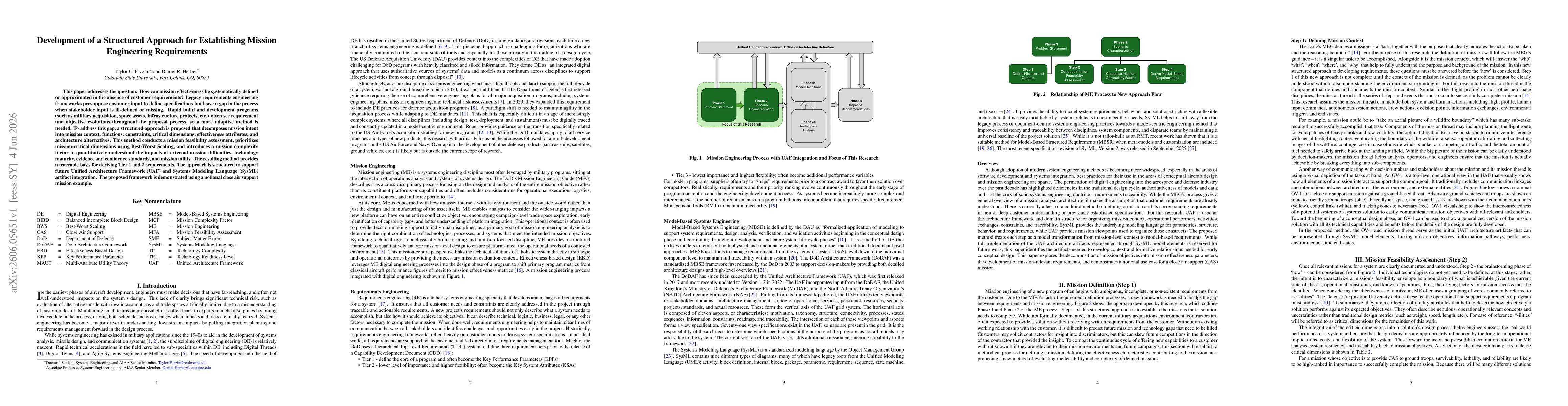 Thumbnail for Development of a Structured Approach for Establishing Mission Engineering Requirements