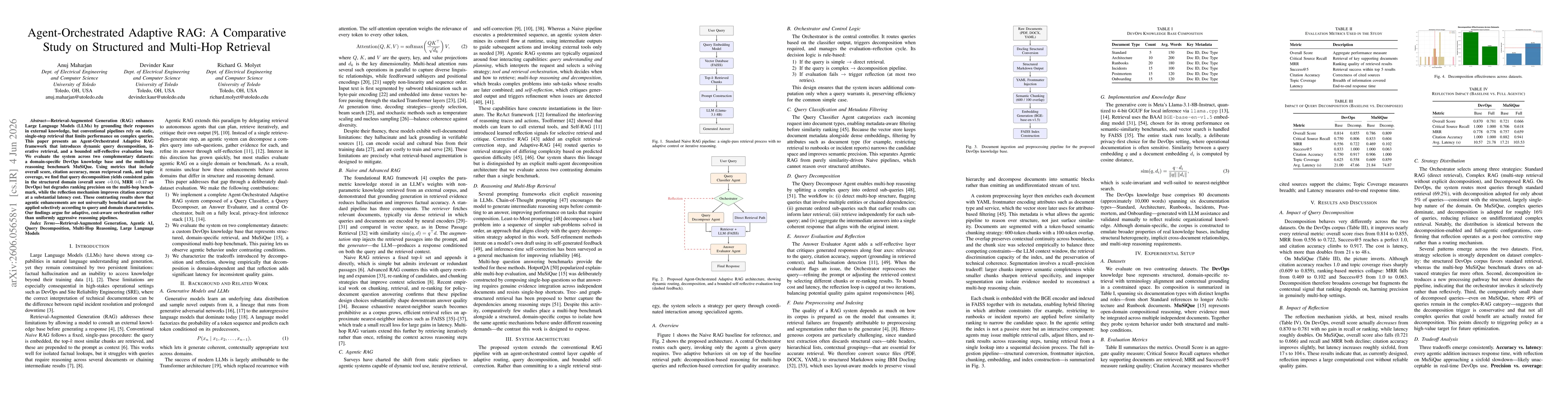Thumbnail for Agent-Orchestrated Adaptive RAG: A Comparative Study on Structured and Multi-Hop Retrieval