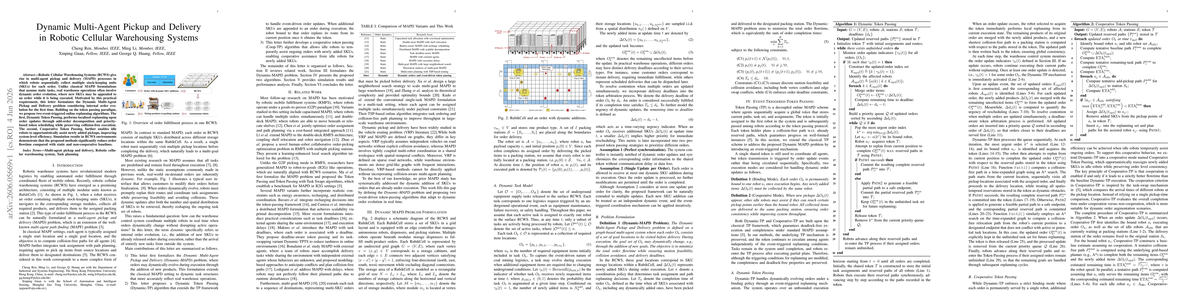Thumbnail for Dynamic Multi-Agent Pickup and Delivery in Robotic Cellular Warehousing Systems