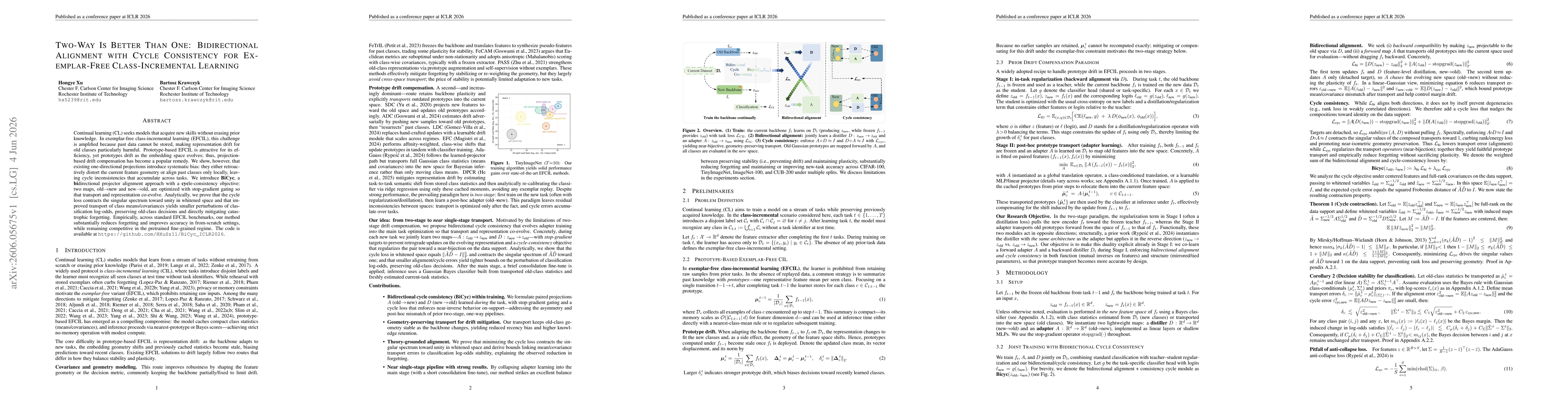 Thumbnail for Two-Way Is Better Than One: Bidirectional Alignment with Cycle Consistency for Exemplar-Free Class-Incremental Learning