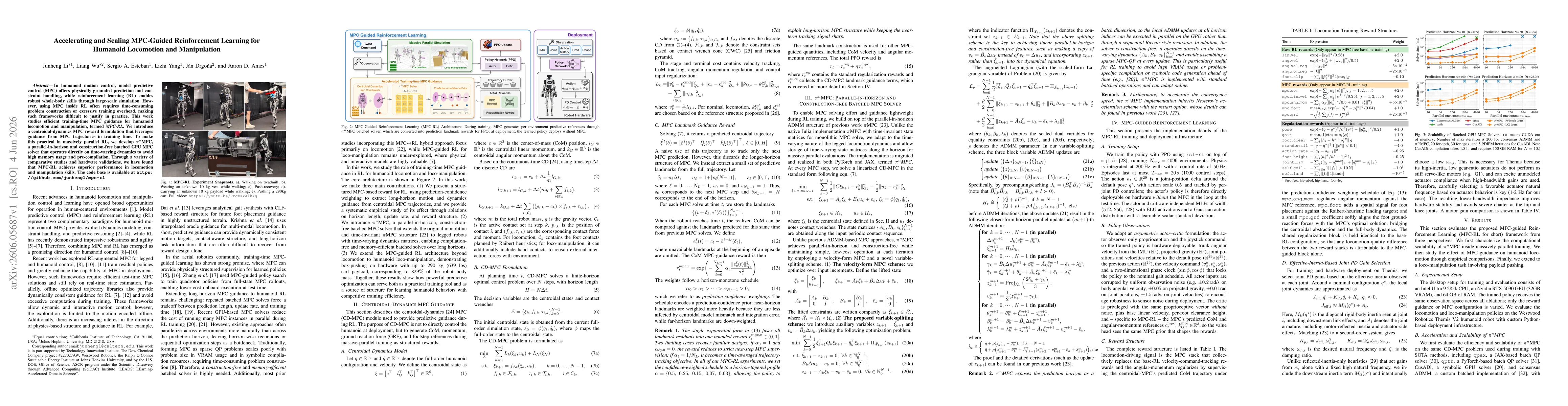 Thumbnail for Accelerating and Scaling MPC-Guided Reinforcement Learning for Humanoid Locomotion and Manipulation