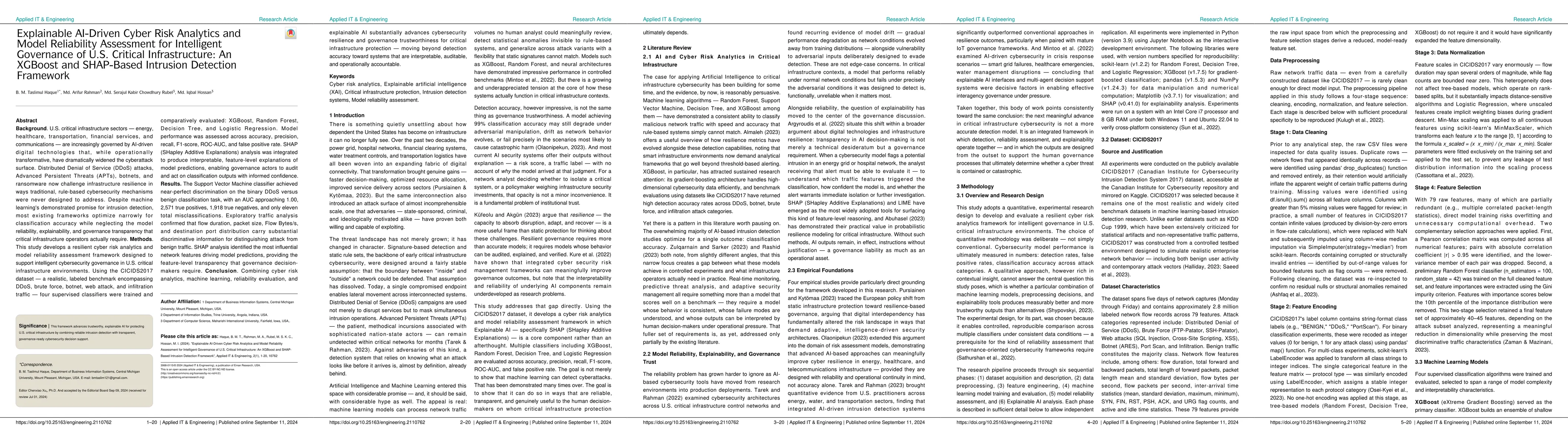 Thumbnail for Explainable AI-Driven Cyber Risk Analytics and Model Reliability Assessment for Intelligent Governance of U.S. Critical Infrastructure: An XGBoost and SHAP-Based Intrusion Detection Framework