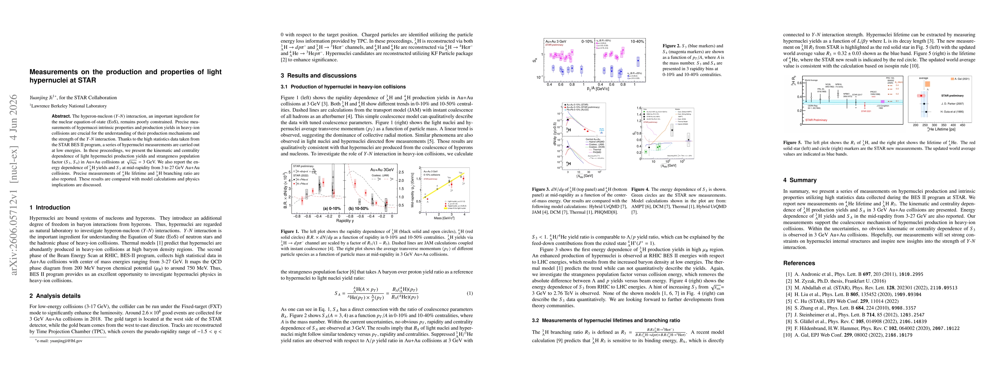 Thumbnail for Measurements on the production and properties of light hypernuclei at STAR