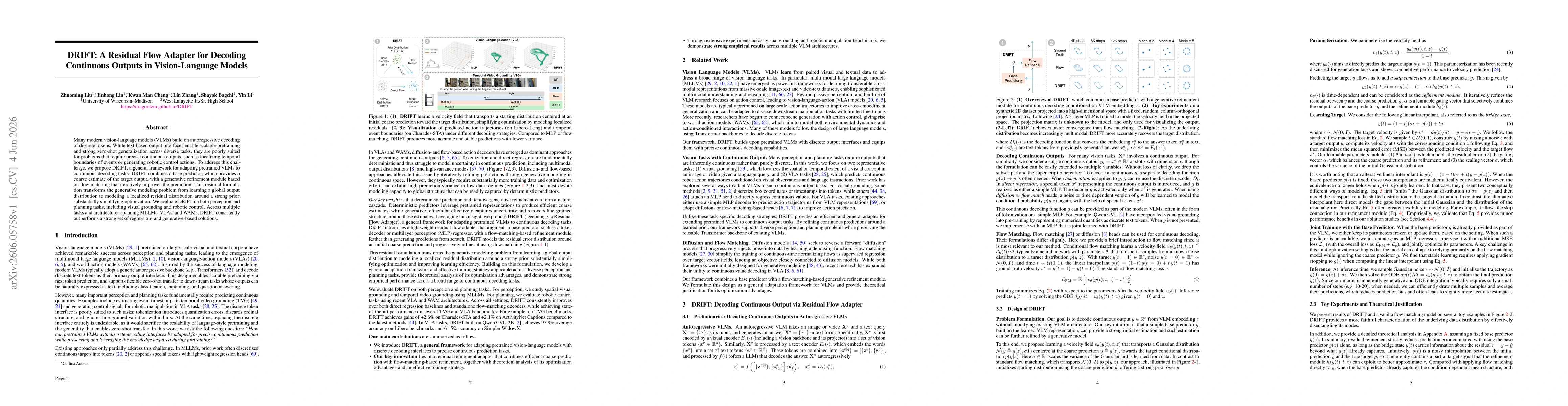 Thumbnail for DRIFT: A Residual Flow Adapter for Decoding Continuous Outputs in Vision-Language Models