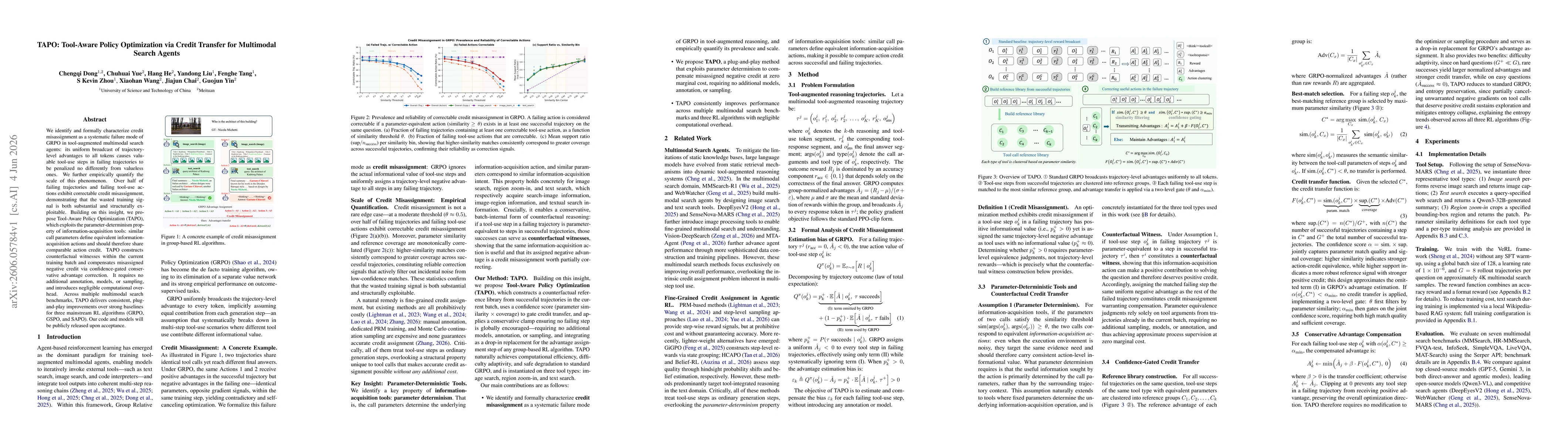 Thumbnail for TAPO: Tool-Aware Policy Optimization via Credit Transfer for Multimodal Search Agents