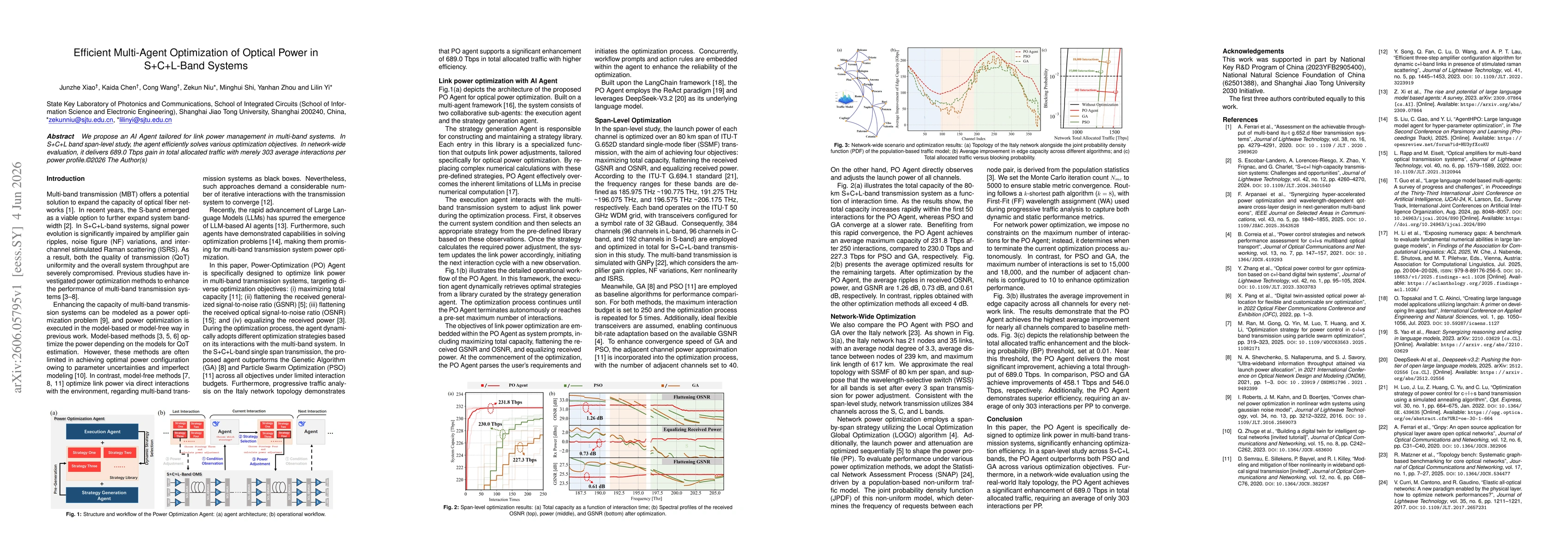 Thumbnail for Efficient Multi-Agent Optimization of Optical Power in S+C+L-Band Systems