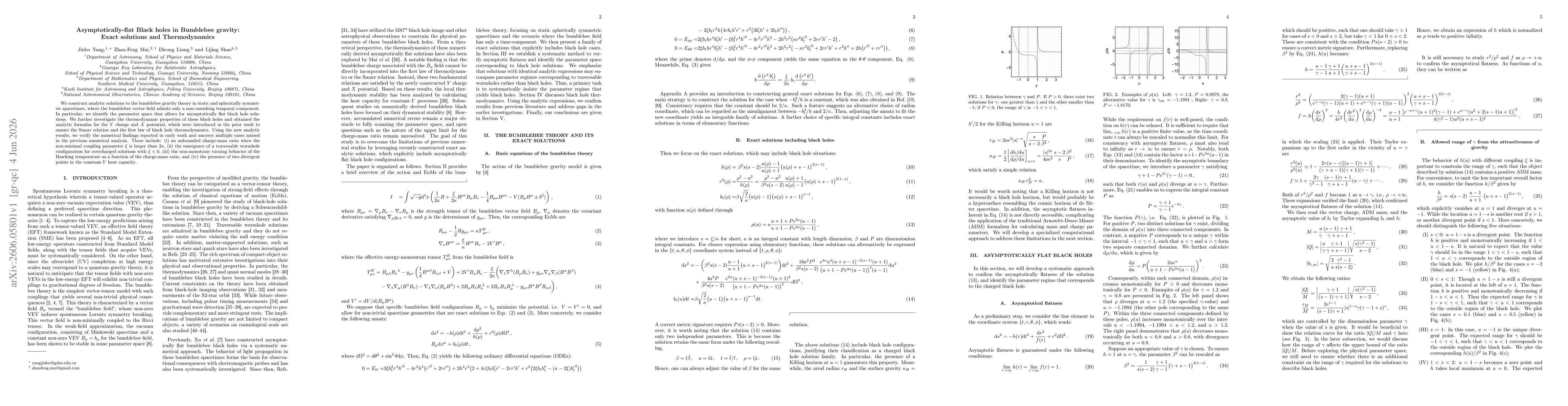 Thumbnail for Asymptotically-flat Black holes in Bumblebee gravity: Exact solutions and Thermodynamics