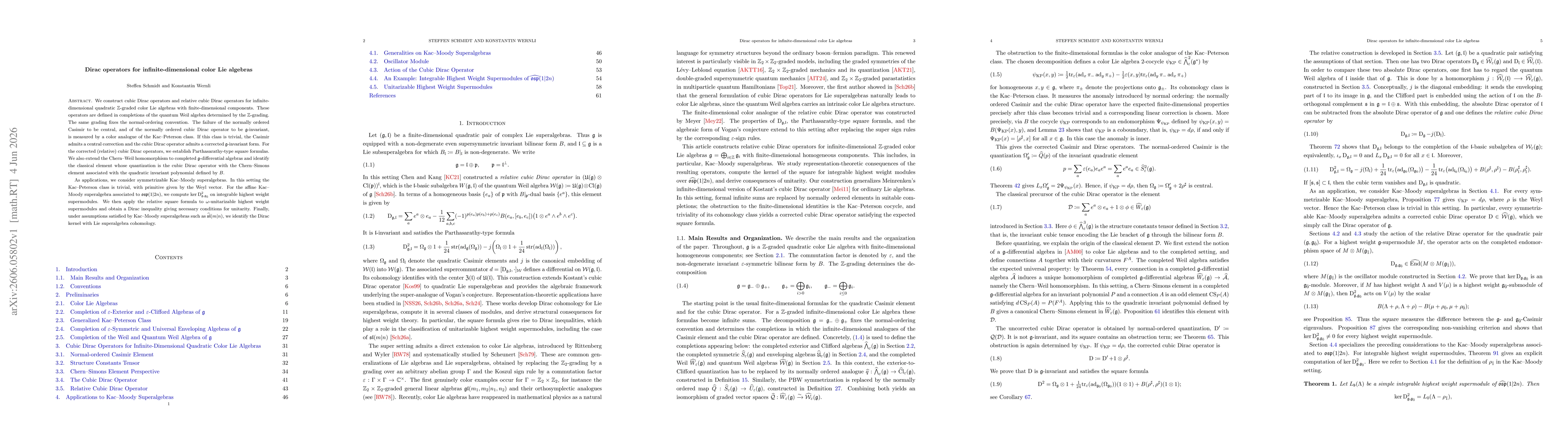 Thumbnail for Dirac operators for infinite-dimensional color Lie algebras