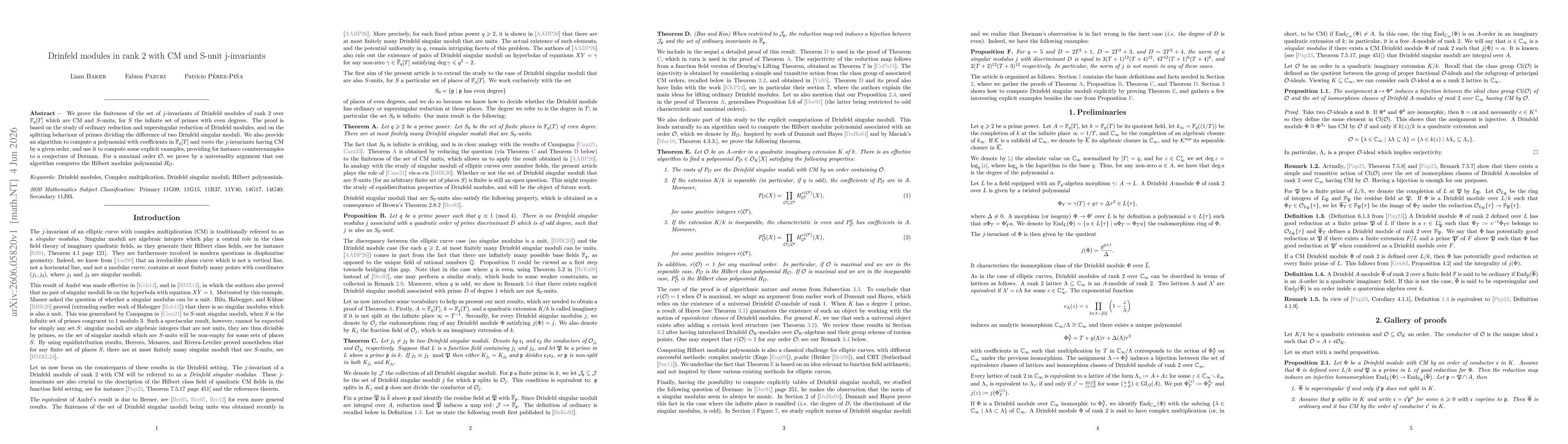 Thumbnail for Drinfeld modules in rank 2 with CM and S-unit j-invariants