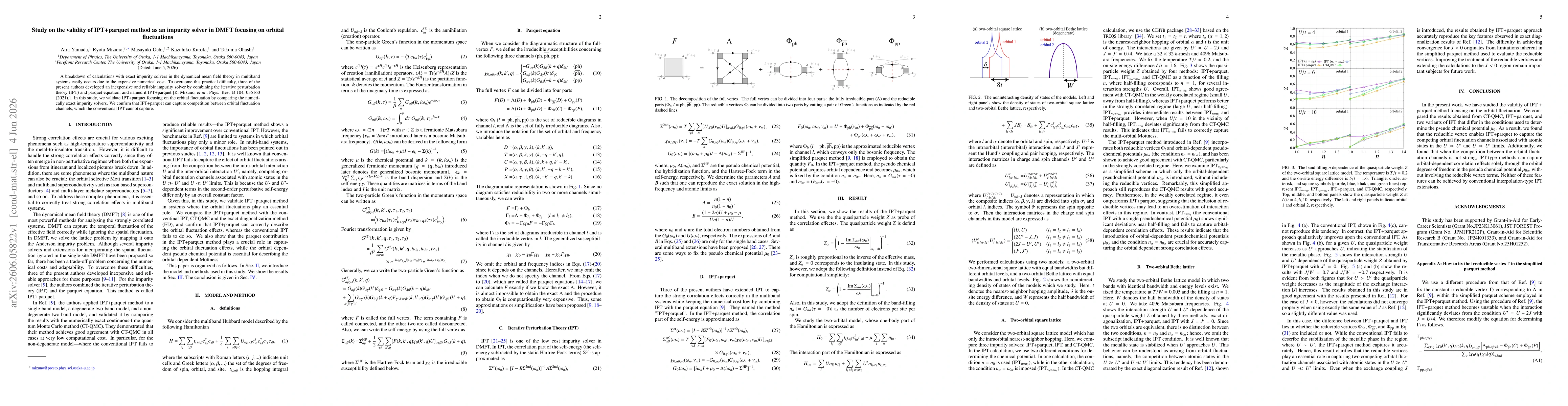 Thumbnail for Study on the validity of IPT+parquet method as an impurity solver in DMFT focusing on orbital fluctuations