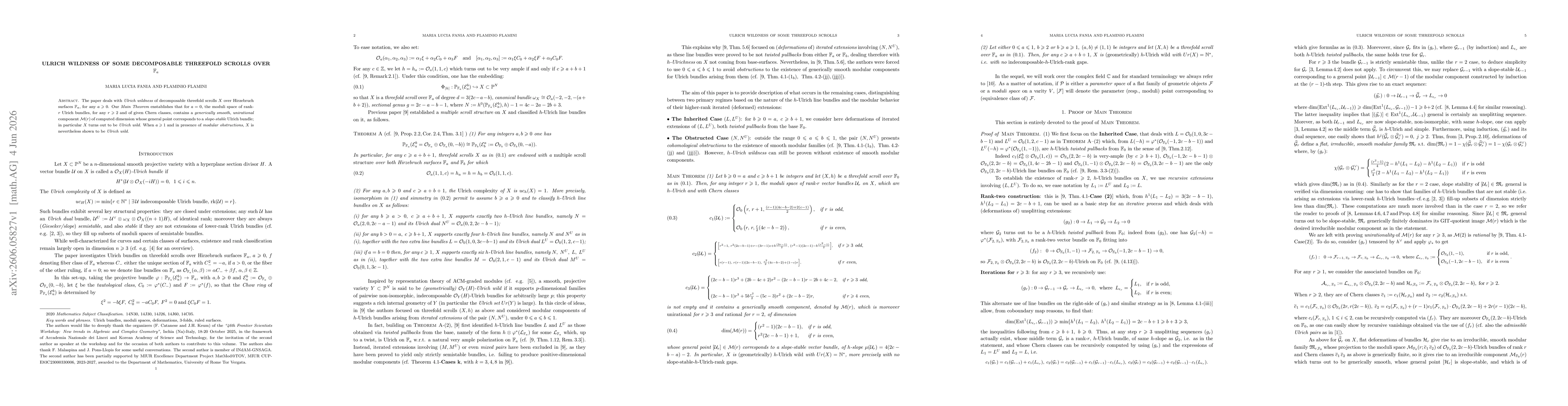 Thumbnail for Ulrich wildness of some decomposable threefold scrolls over $\mathbb F_a$
