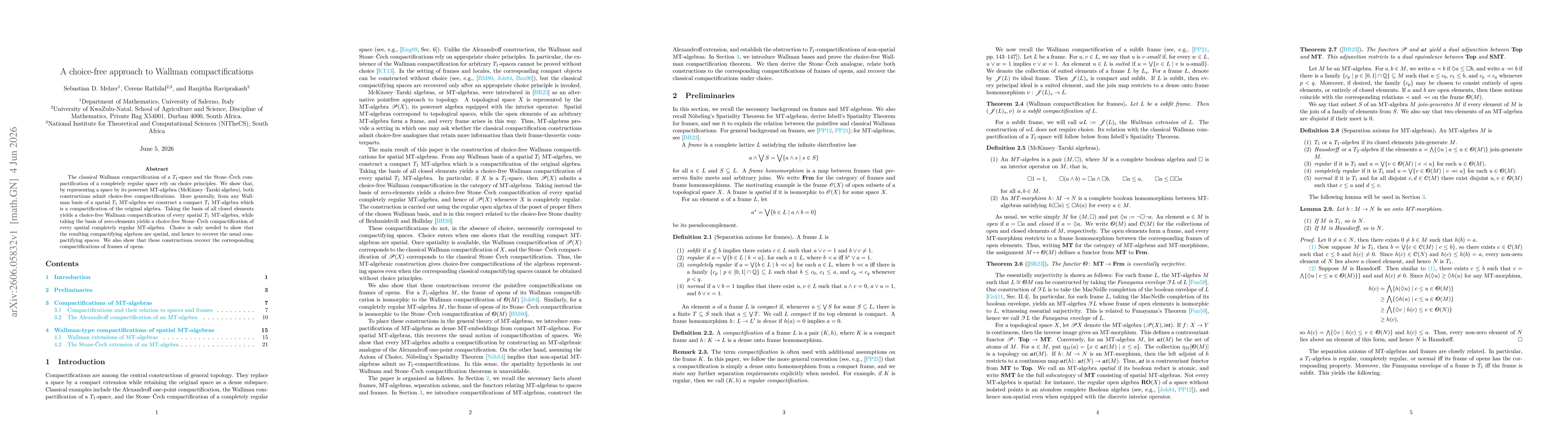 Thumbnail for A choice-free approach to Wallman compactifications