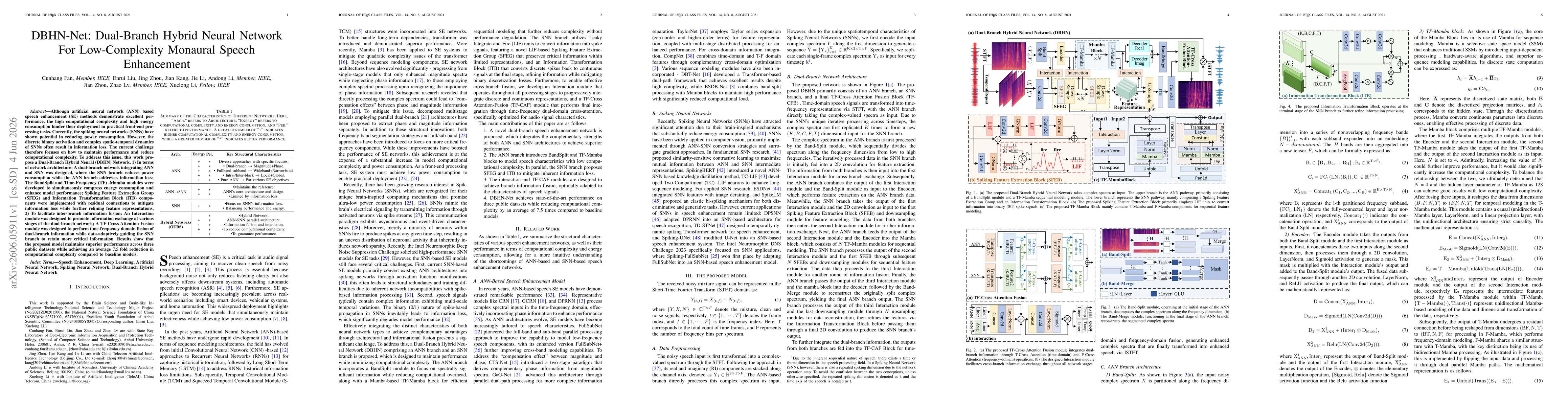 Thumbnail for DBHN-Net: Dual-Branch Hybrid Neural Network For Low-Complexity Monaural Speech Enhancement