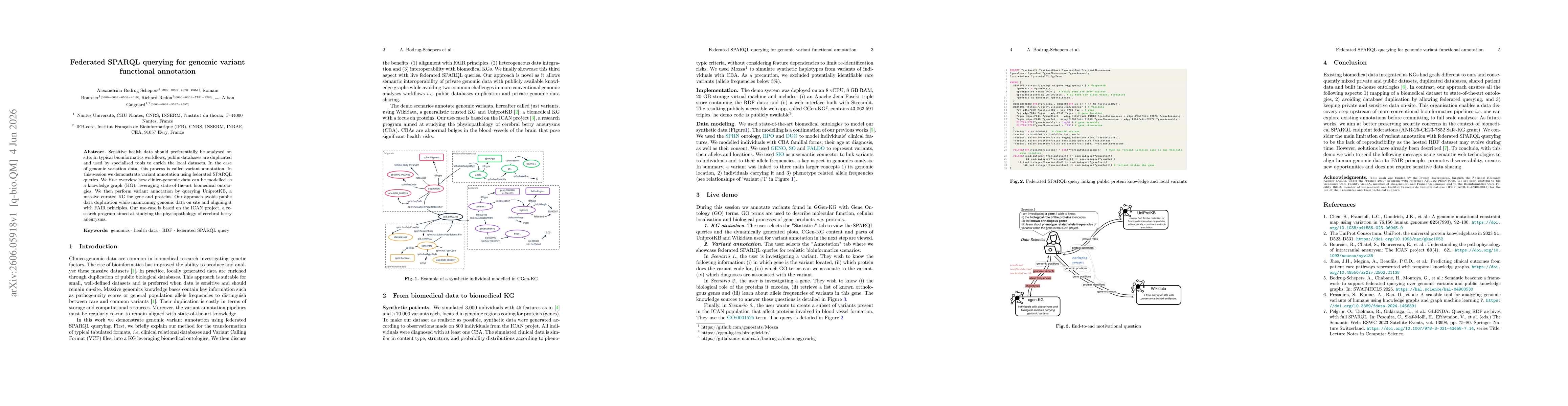 Thumbnail for Federated SPARQL querying for genomic variant functional annotation